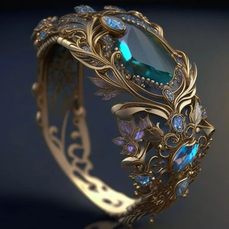 Anello Floreale Blu