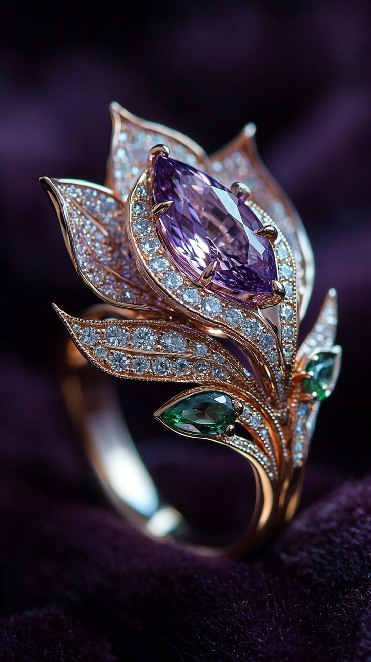 Anello con foglie