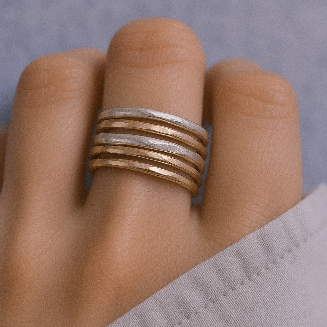 Tierri - Anello con Fili Argento e Oro