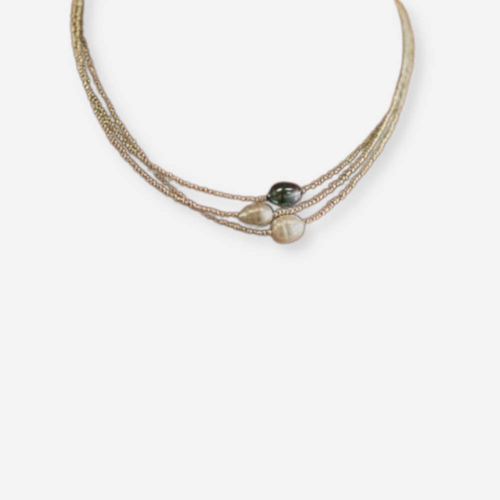 Collana vintage a strati di perle