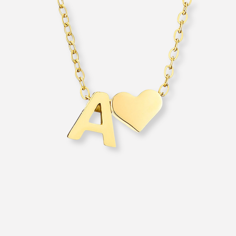 Collana con iniziali Ria con cuore