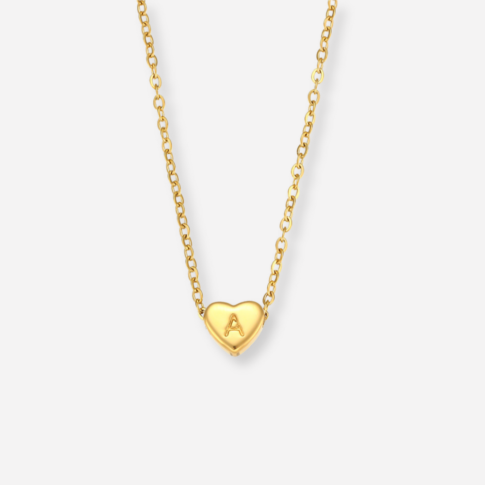 Collana a forma di cuore con iniziale