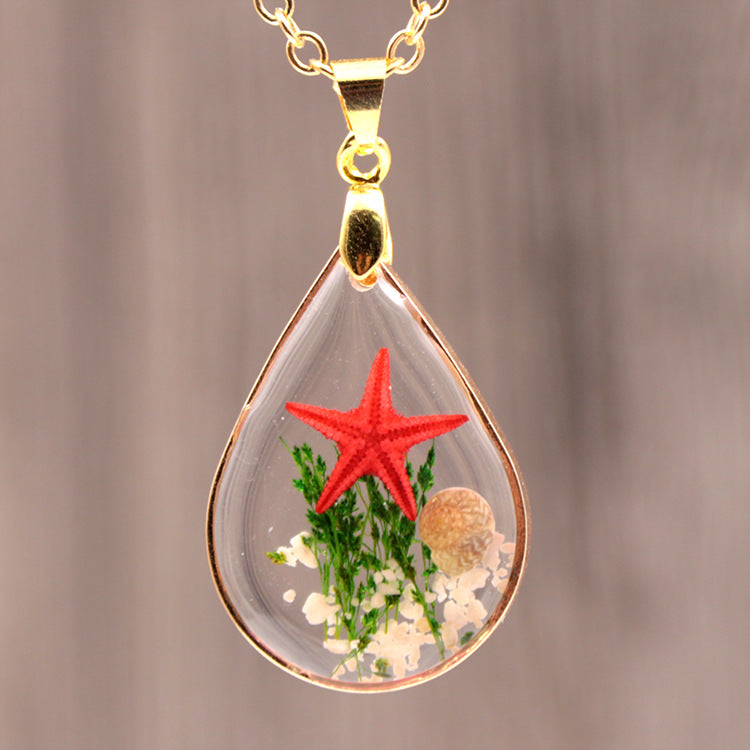 Collana in oro con resina epossidica fai da te con stelle marine naturali