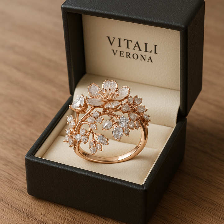 Milly - Anello rosa con fiori