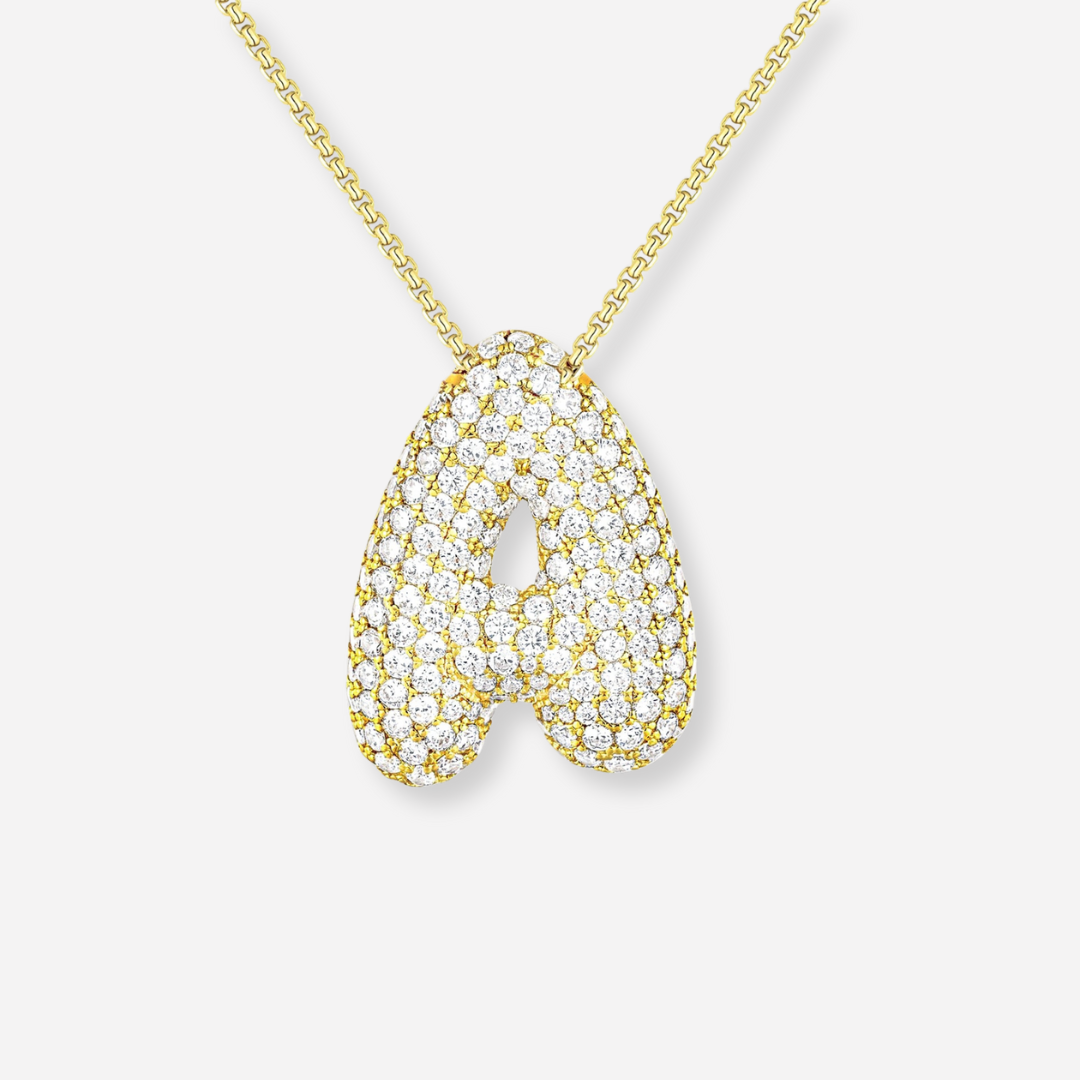 Collana con Iniziali a Bolle di Diamanti