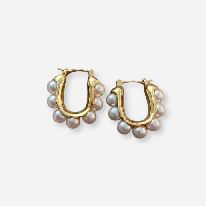 Zara Elegant Pearl Hoops