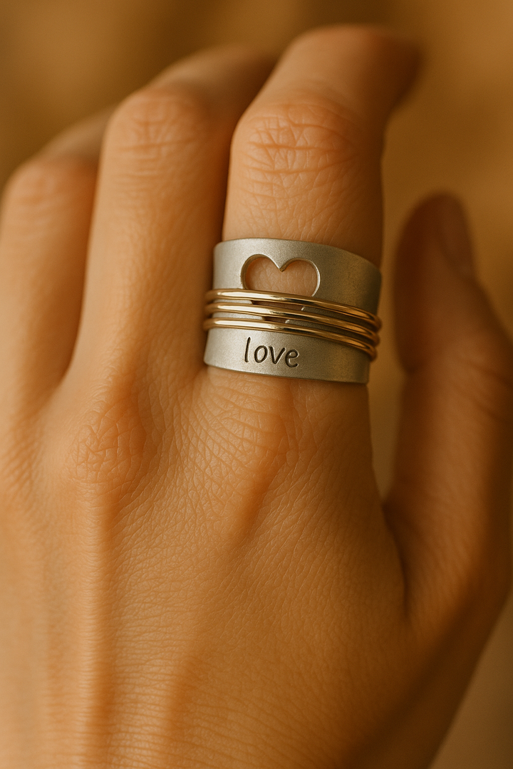 Evol - Anello Amore Argento e Oro