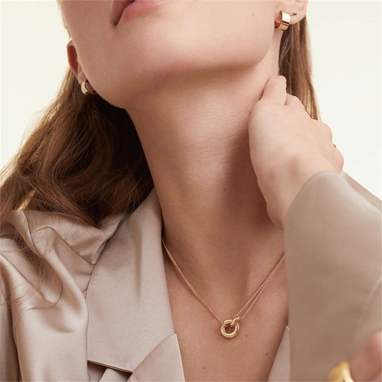 Collana dorata Harper con anello