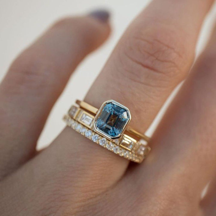 Xac - Anello con pietra Blu