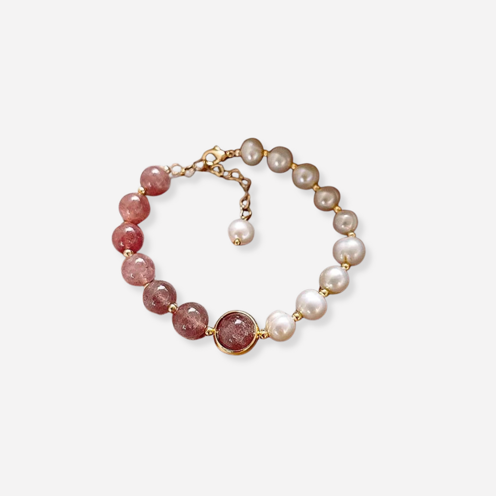 Braccialetto di lusso con perle rosa