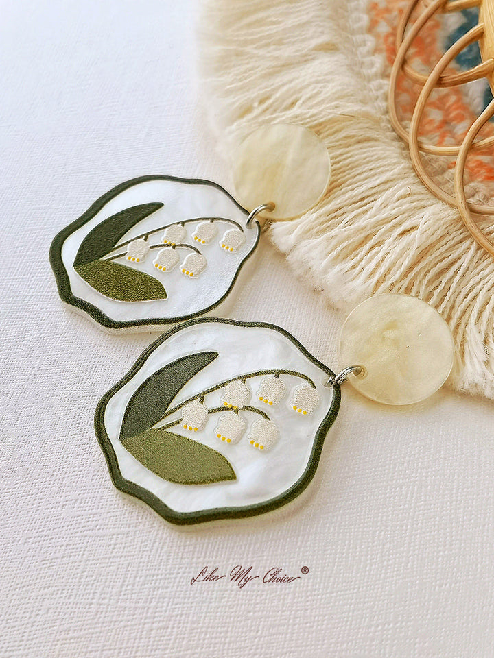 Orecchini a forma di fiore - Mughetto acrilico