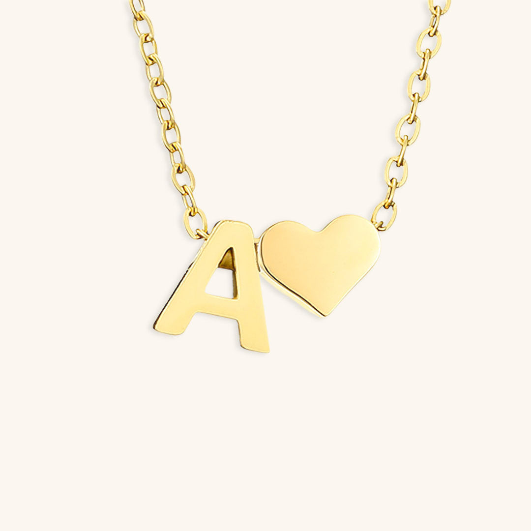 Collana con iniziali Ria con cuore