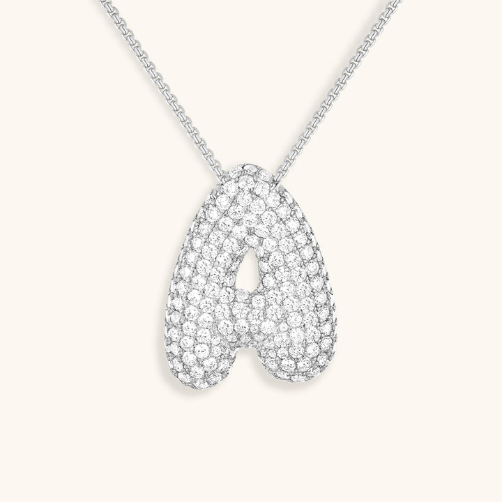 Collana con Iniziali a Bolle di Diamanti