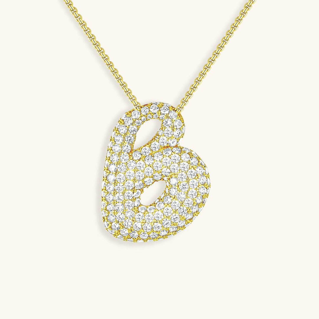 Collana con Iniziali a Bolle di Diamanti