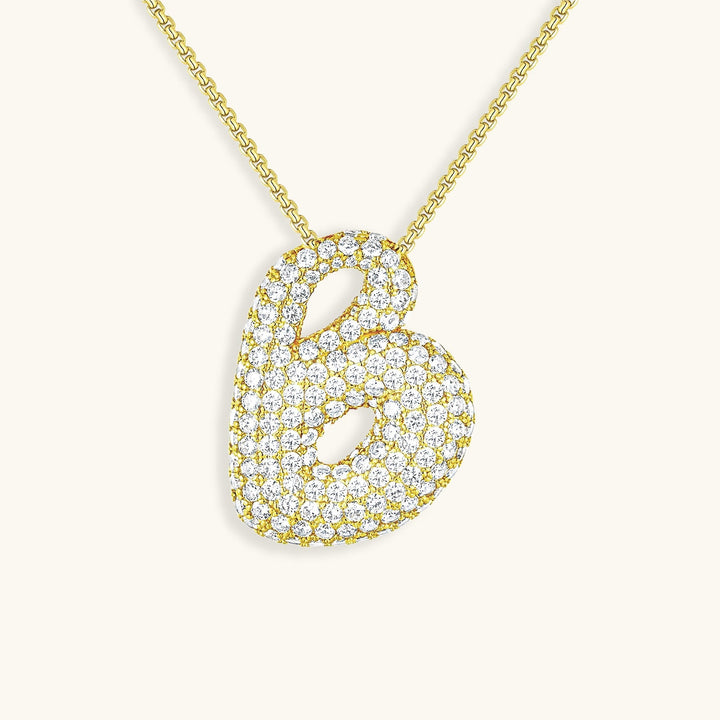 Collana con Iniziali a Bolle di Diamanti