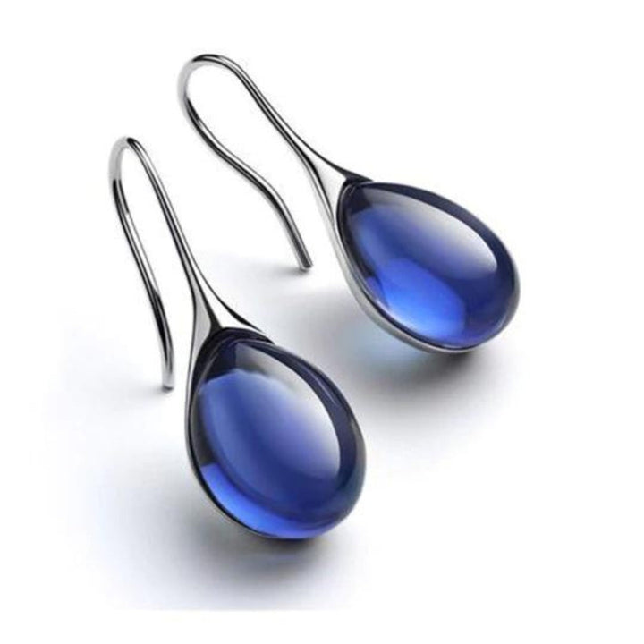 Orecchini a goccia di cristallo in oro e argento