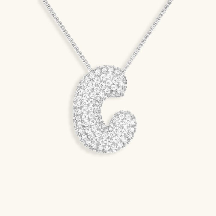 Collana con Iniziali a Bolle di Diamanti