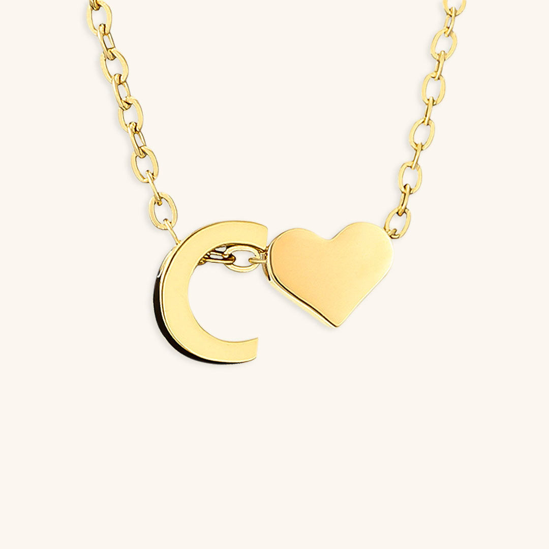Collana con iniziali Ria con cuore