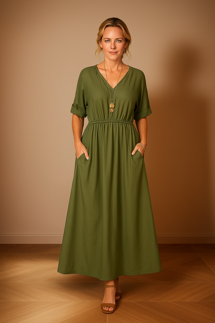 Andre | Abito in chiffon con scollo a V
