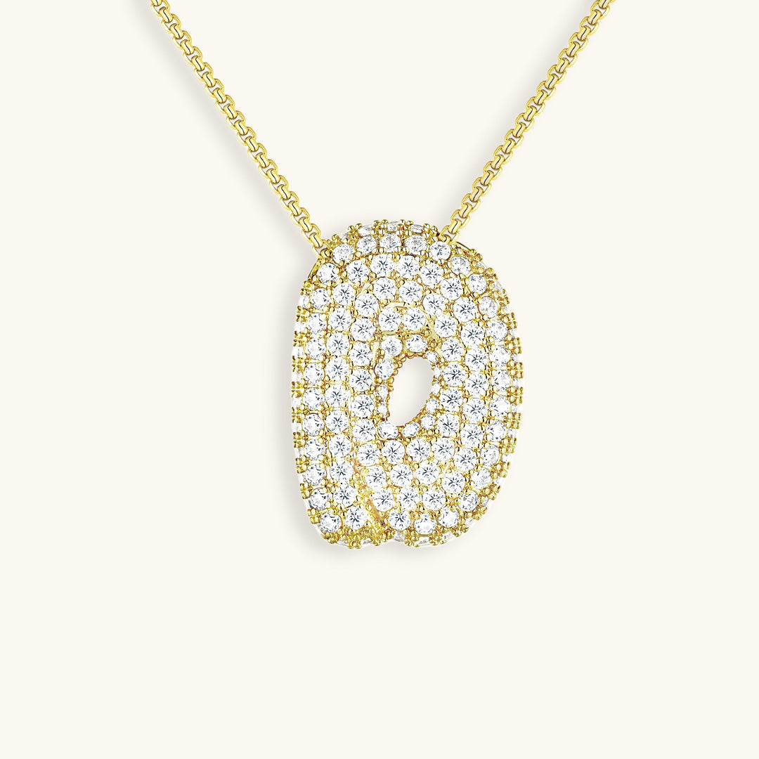 Collana con Iniziali a Bolle di Diamanti