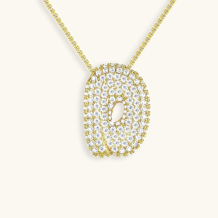 Collana con Iniziali a Bolle di Diamanti