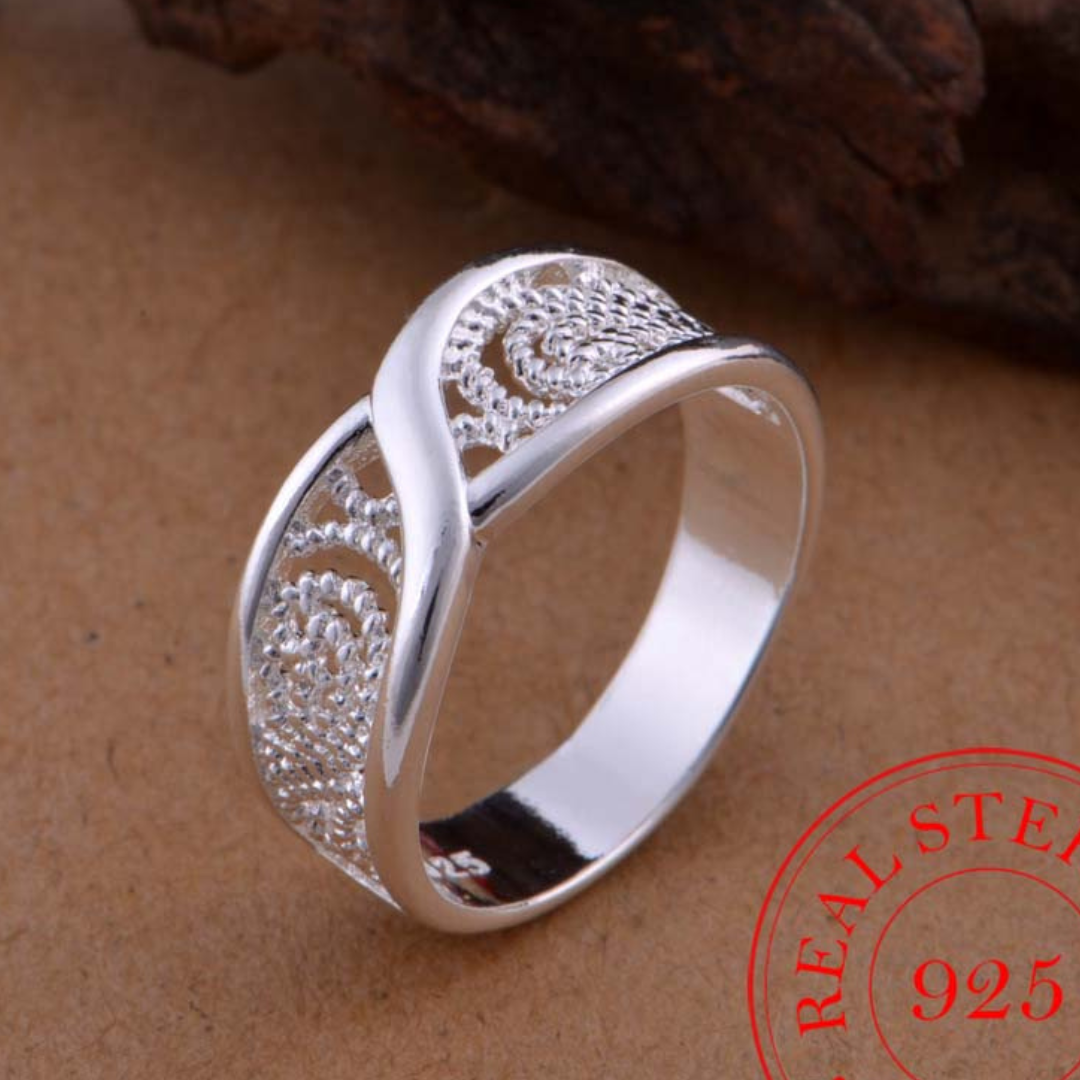 Anello in argento 925 inciso con l'infinito