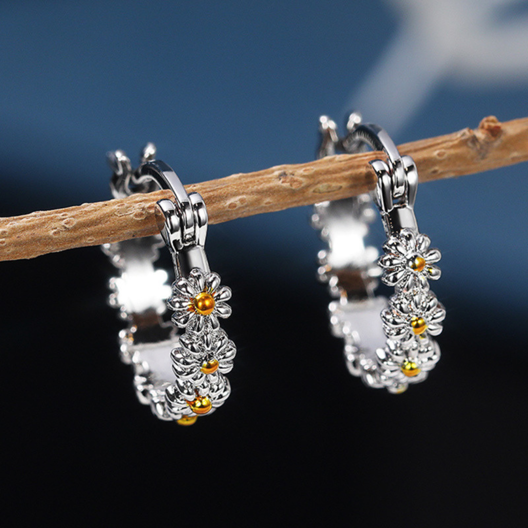 Orecchini a margherita in argento 925