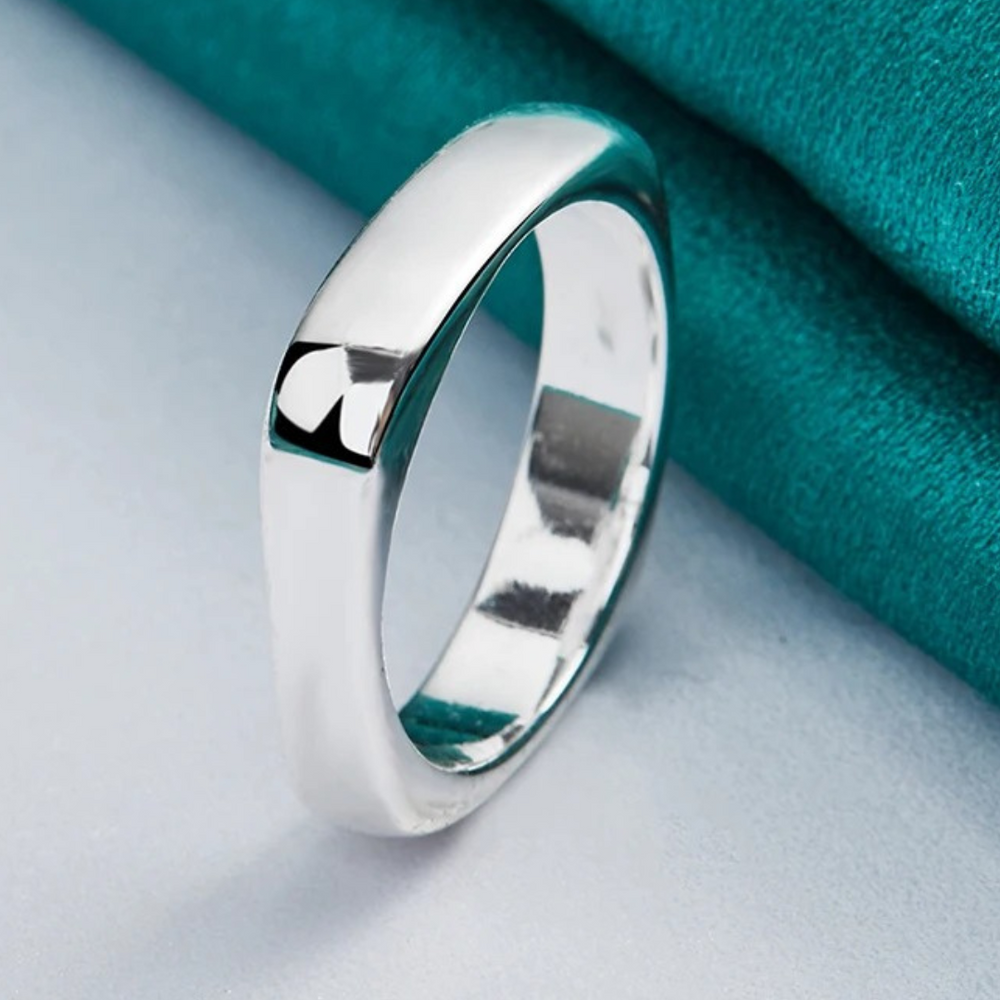 Anello quadrato regolabile in argento 925