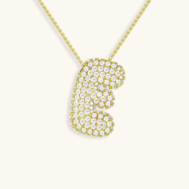 Collana con Iniziali a Bolle di Diamanti