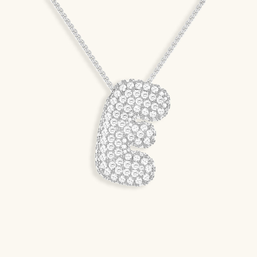 Collana con Iniziali a Bolle di Diamanti