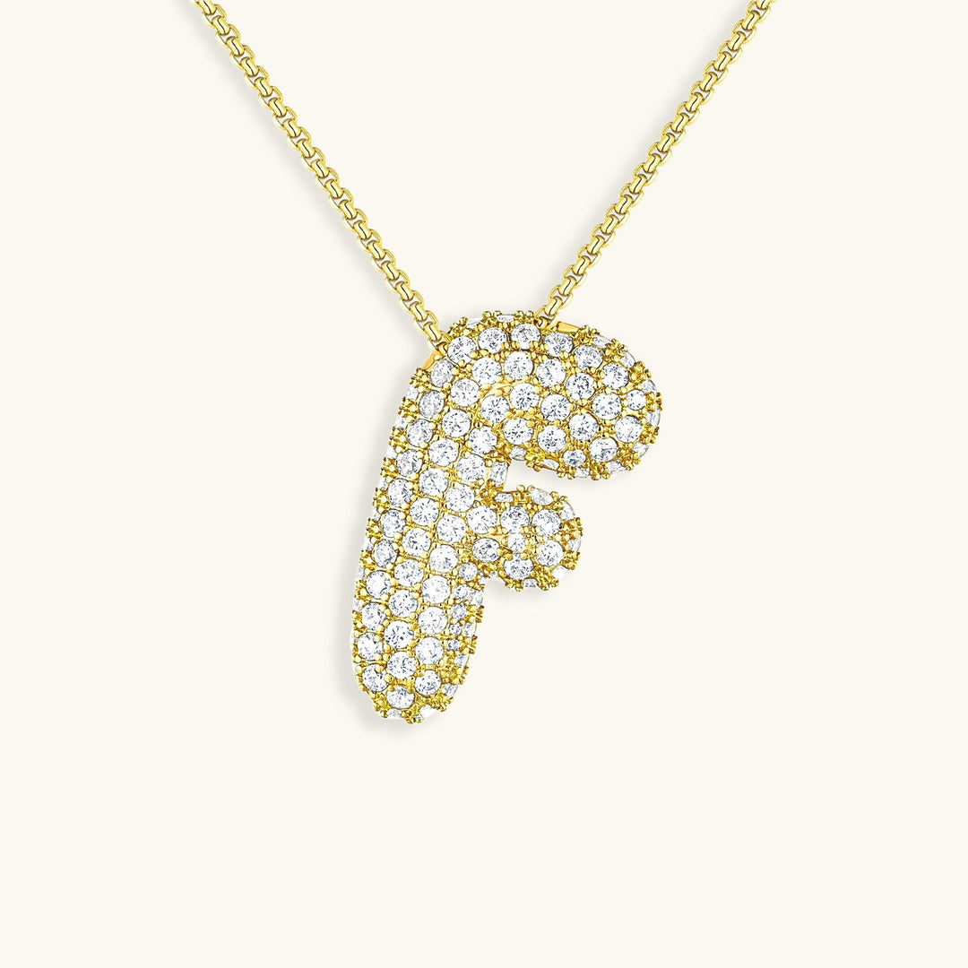 Collana con Iniziali a Bolle di Diamanti