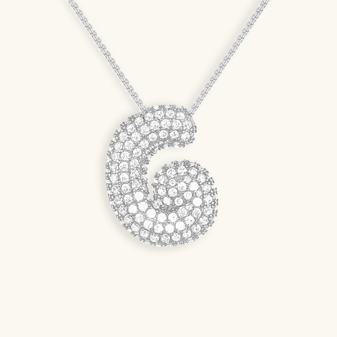 Collana con Iniziali a Bolle di Diamanti
