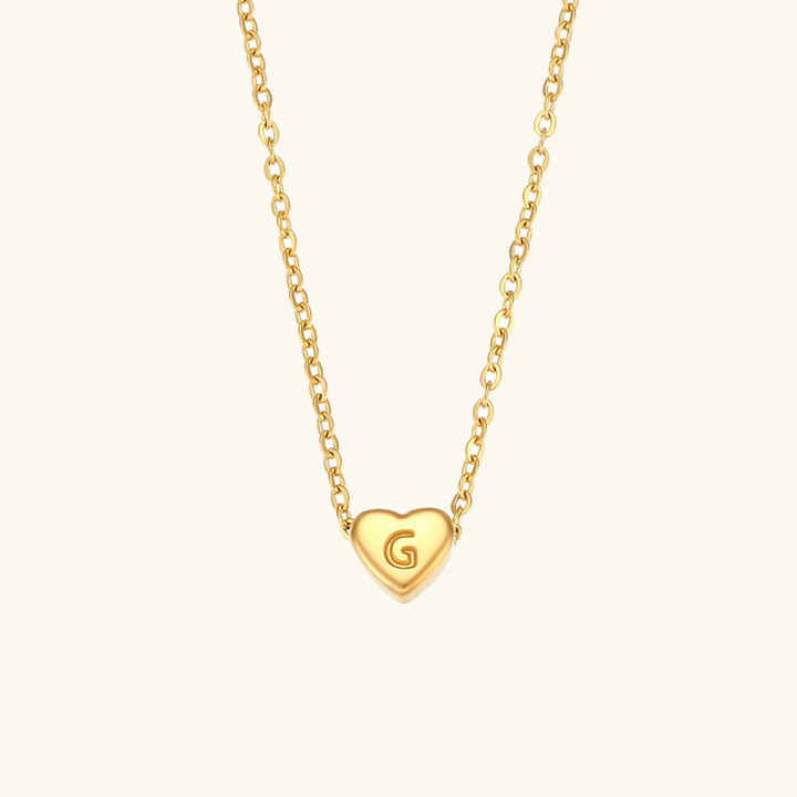 Collana a forma di cuore con iniziale