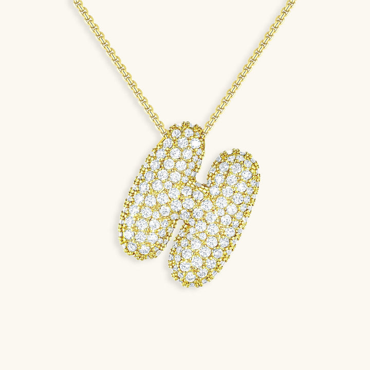 Collana con Iniziali a Bolle di Diamanti