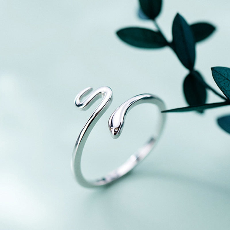 Anello regolabile in argento 925 serpente