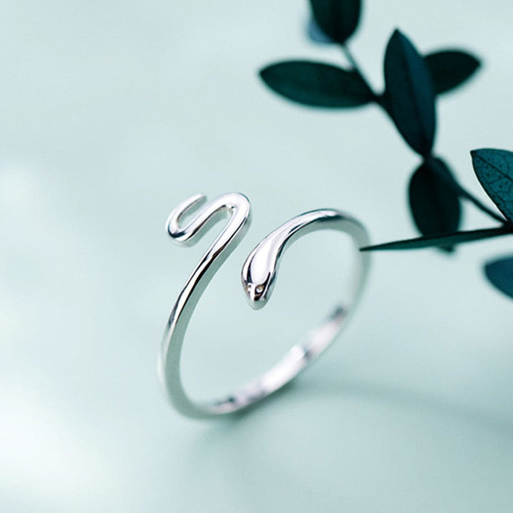 Anello regolabile in argento 925 serpente