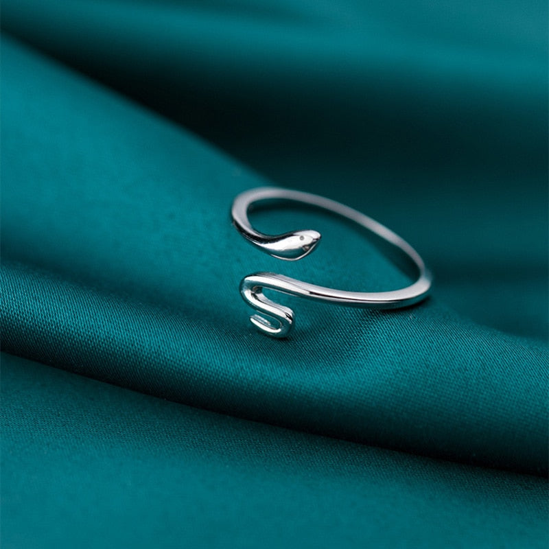 Anello regolabile in argento 925 serpente