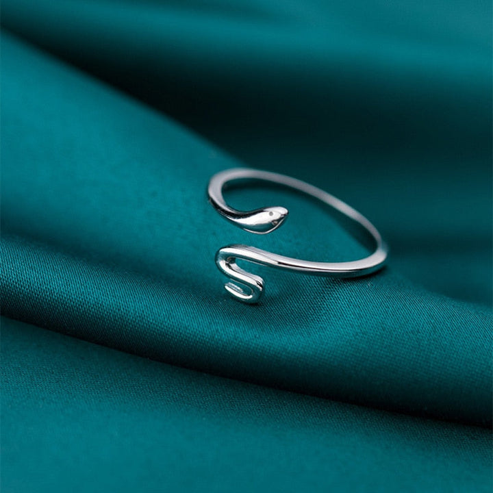 Anello regolabile in argento 925 serpente