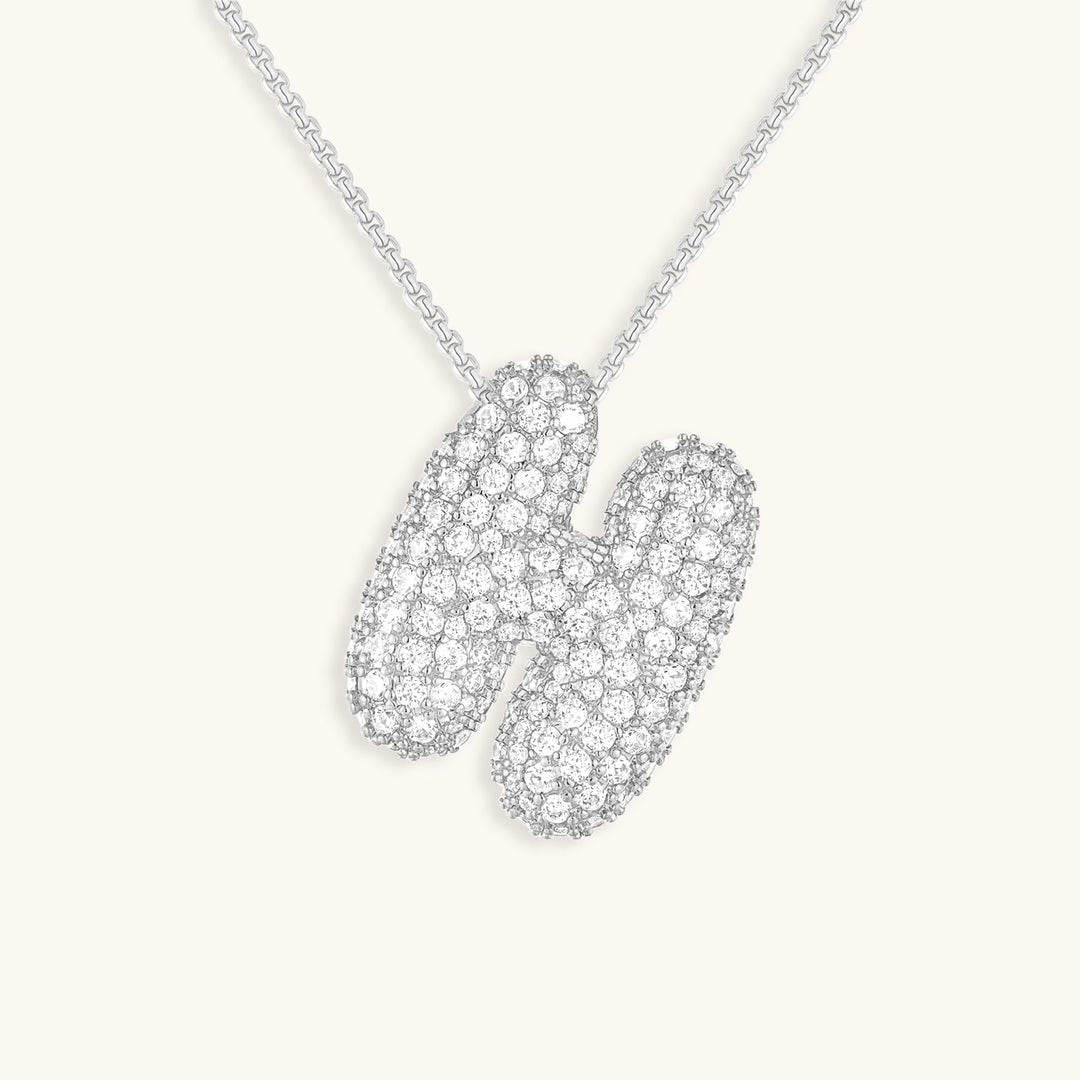 Collana con Iniziali a Bolle di Diamanti
