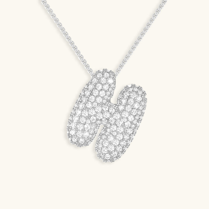 Collana con Iniziali a Bolle di Diamanti