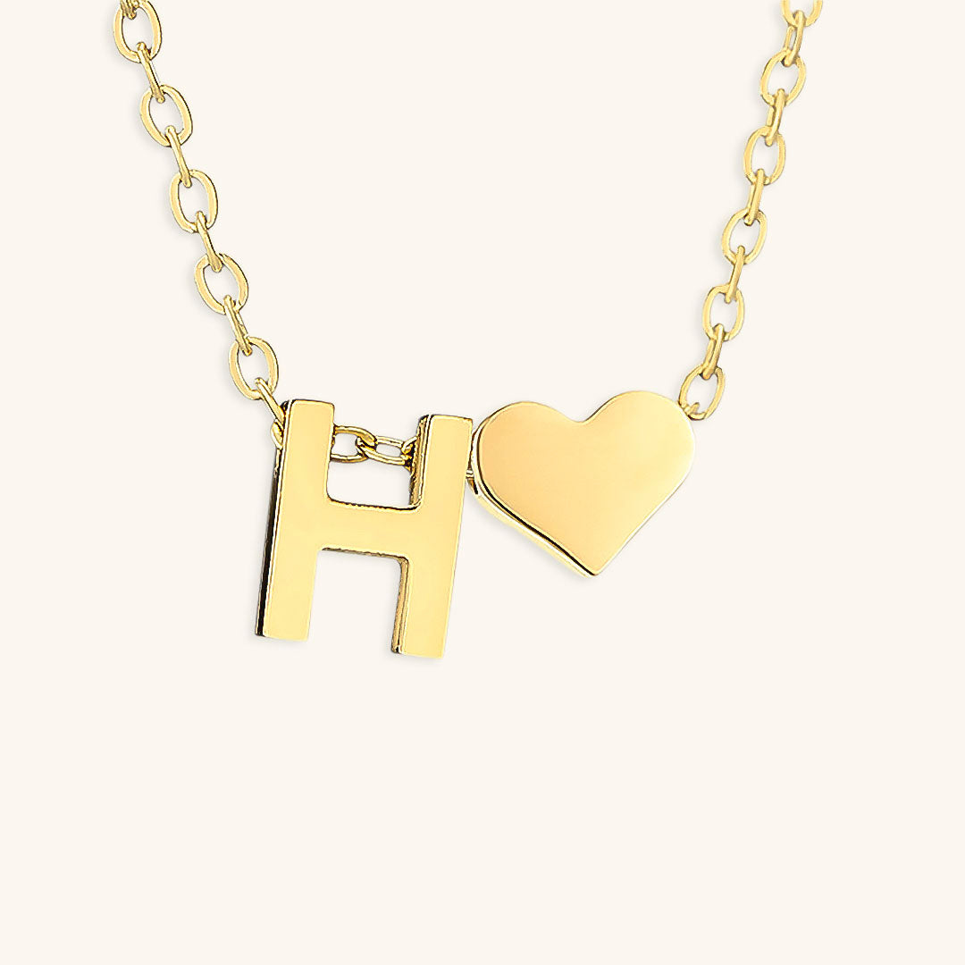 Collana con iniziali Ria con cuore