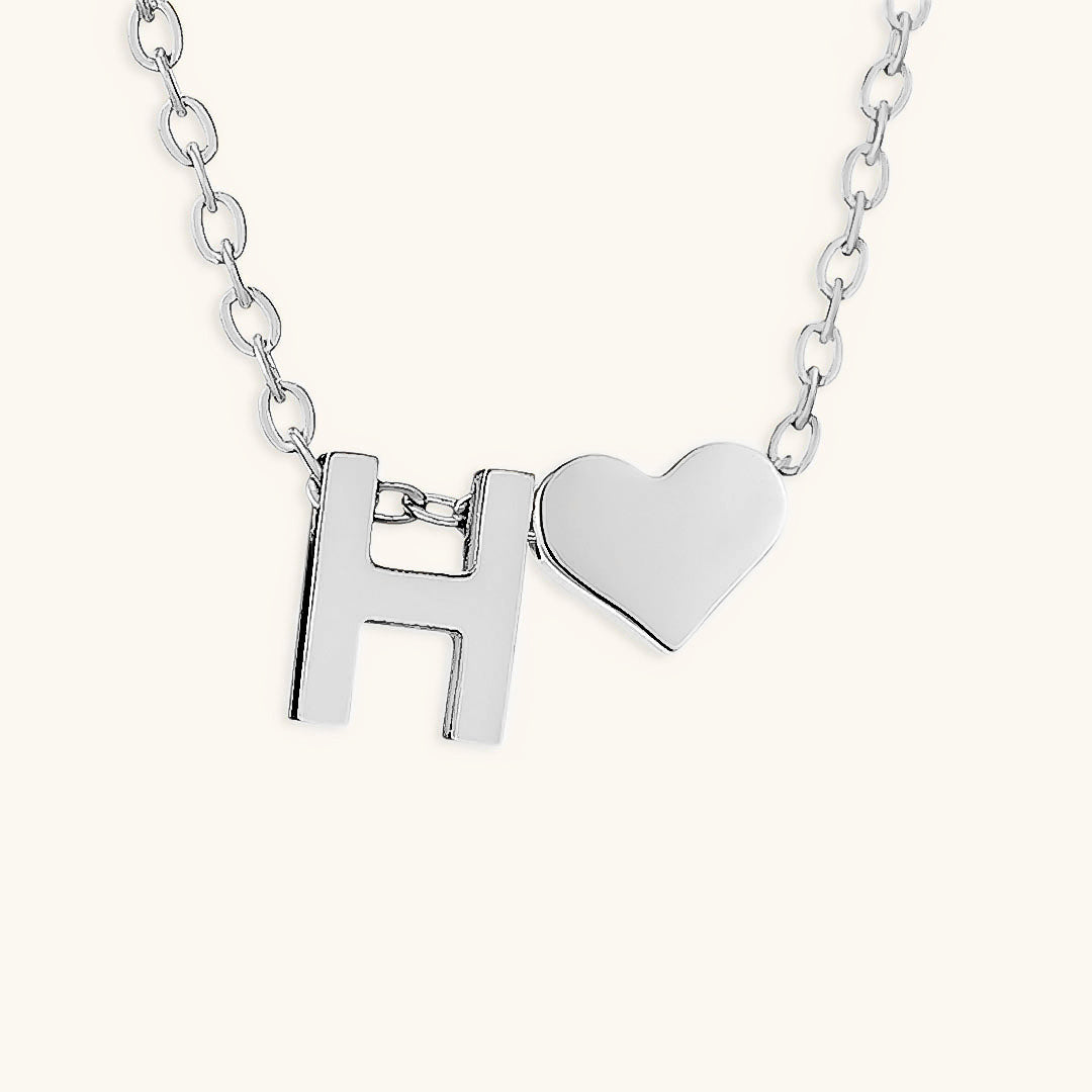 Collana con iniziali Ria con cuore