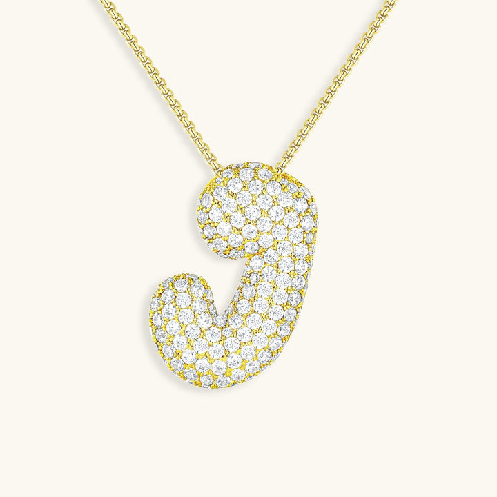 Collana con Iniziali a Bolle di Diamanti