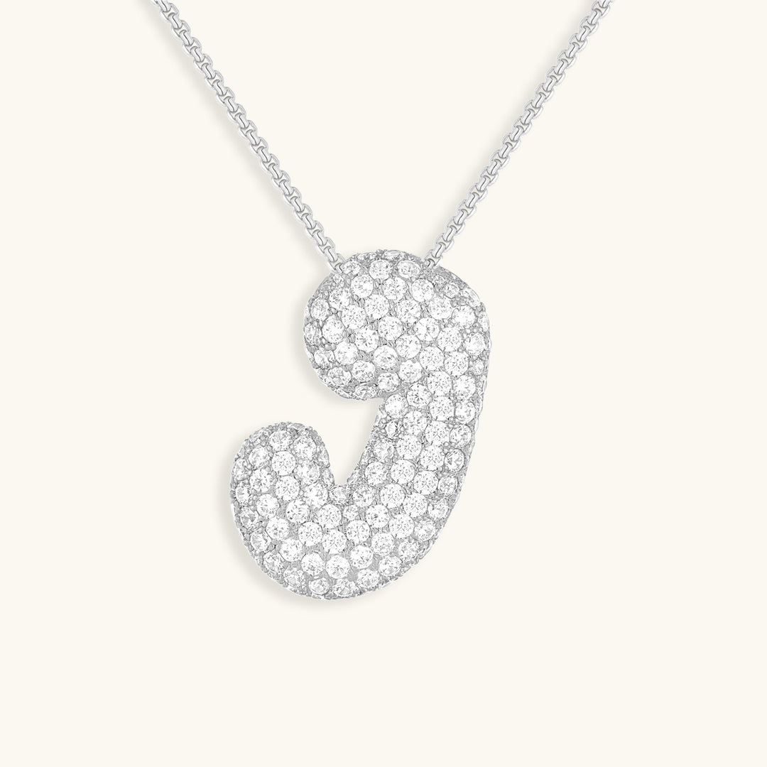 Collana con Iniziali a Bolle di Diamanti