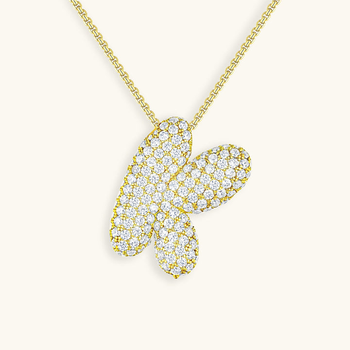 Collana con Iniziali a Bolle di Diamanti
