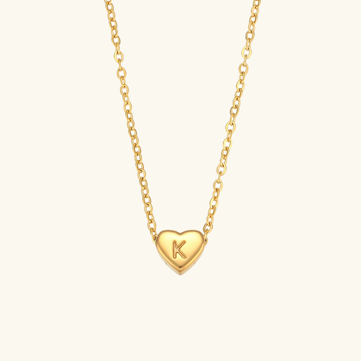 Collana a forma di cuore con iniziale
