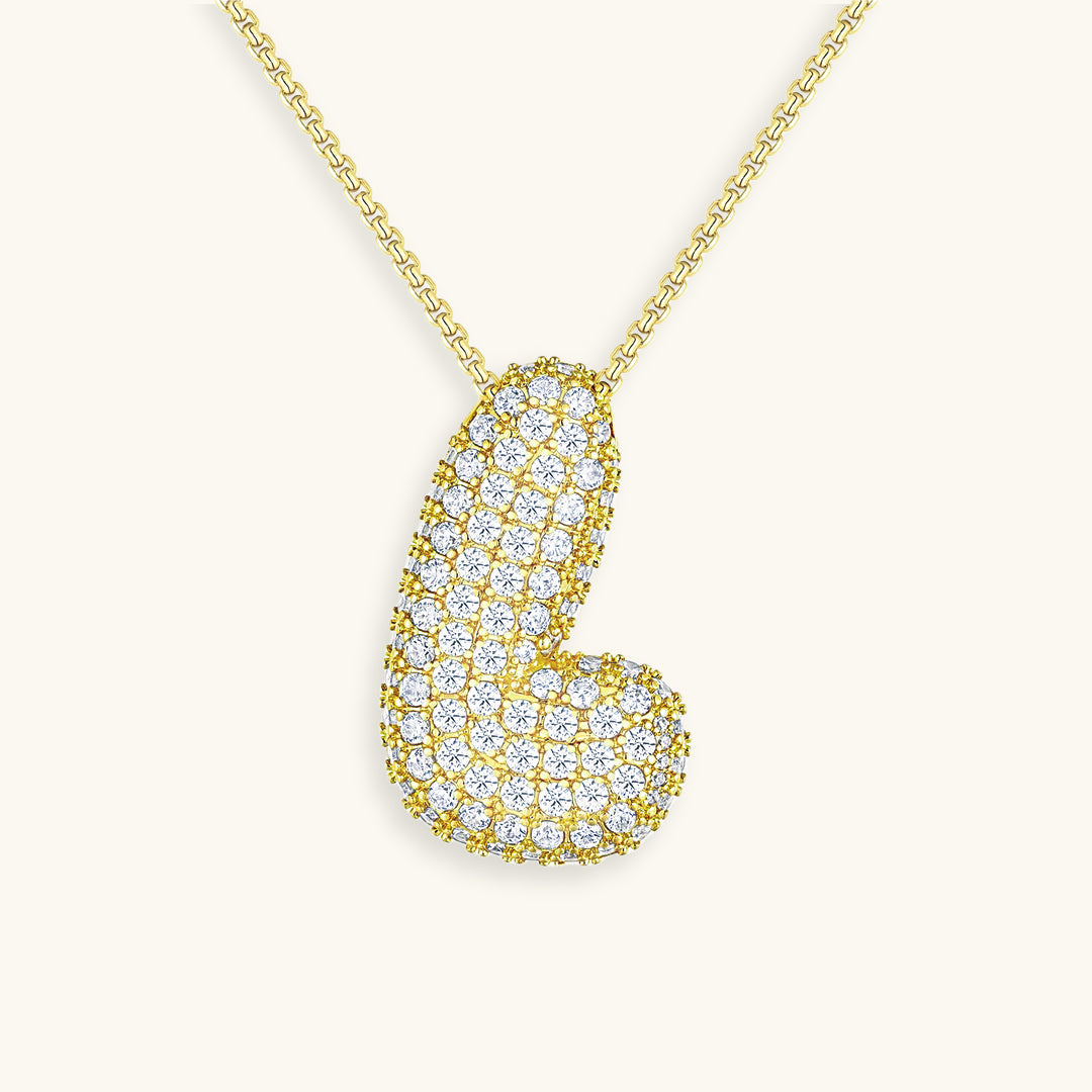 Collana con Iniziali a Bolle di Diamanti