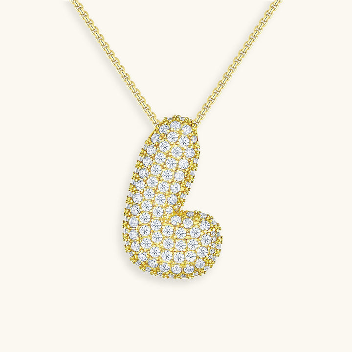 Collana con Iniziali a Bolle di Diamanti