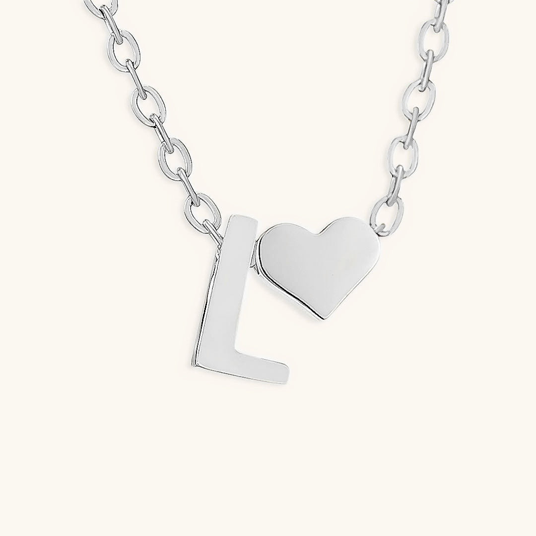 Collana con iniziali Ria con cuore