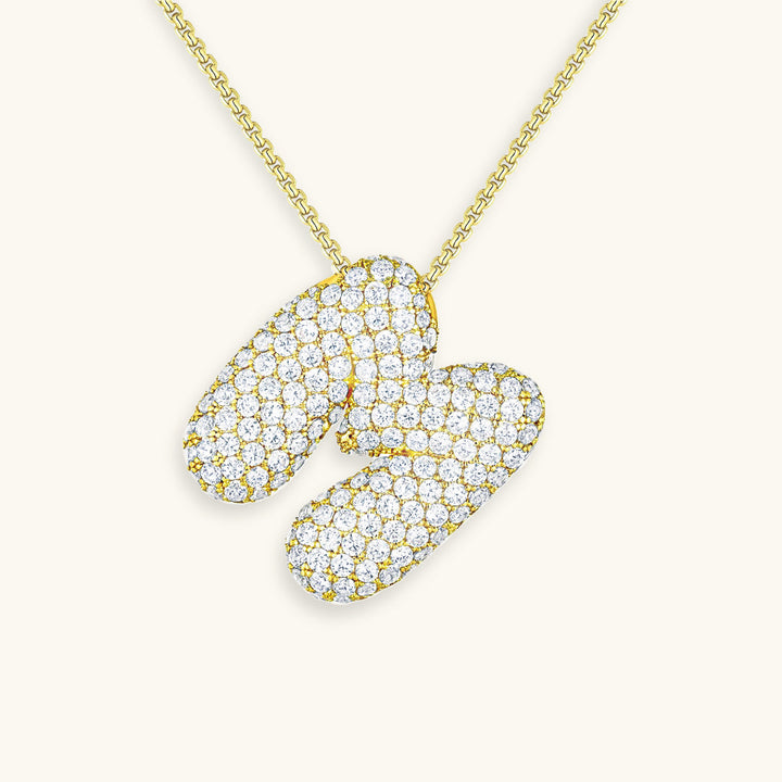 Collana con Iniziali a Bolle di Diamanti